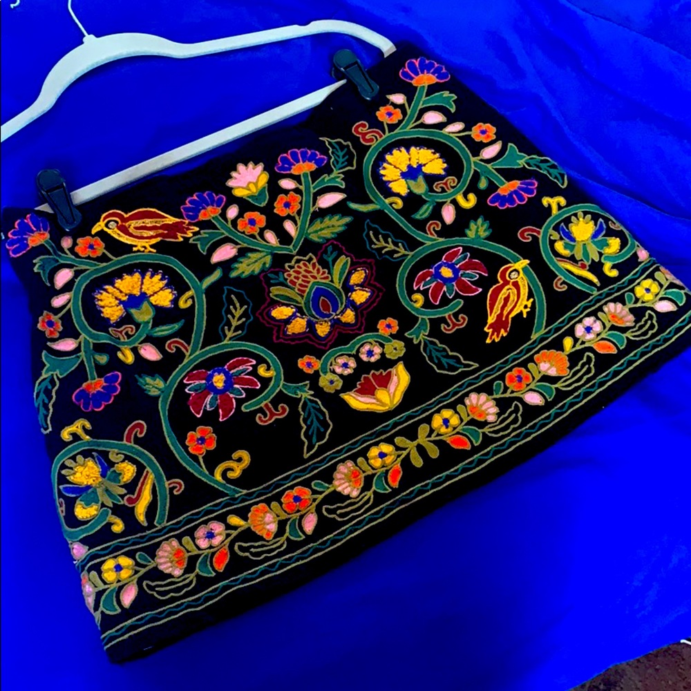 ZARA Embroidered Skirt